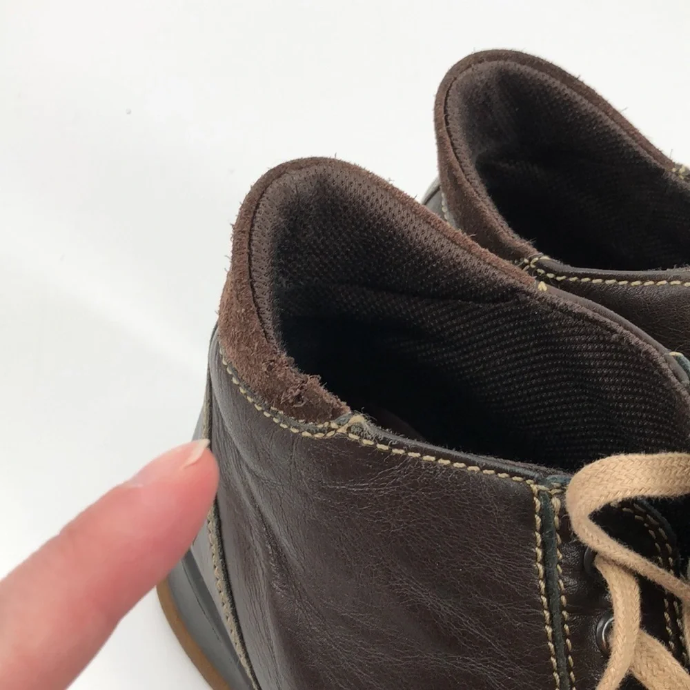 Johnston & Murphy Size 9 Lace Up Brown Leather with Suede Shoes Boots